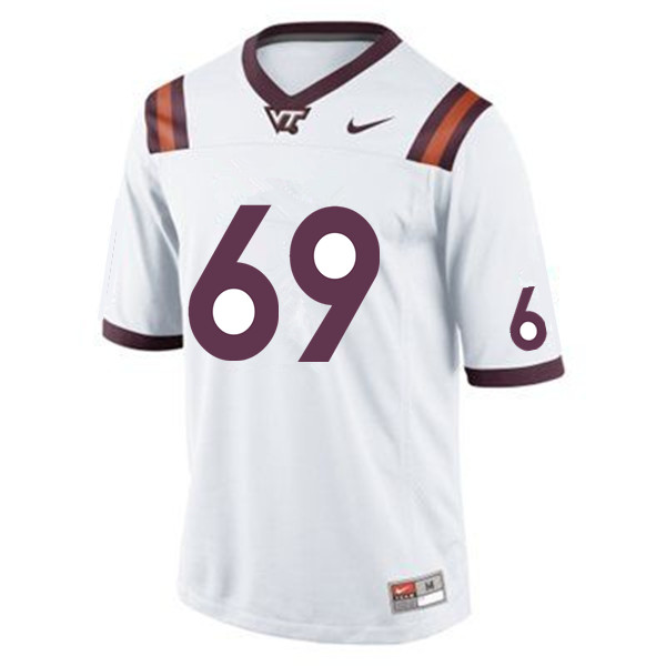 Men #69 Luke Tenuta Virginia Tech Hokies College Football Jerseys Sale-White
